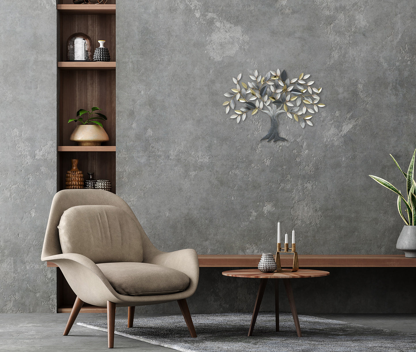 Metallbild BAUM MIT BLÄTTERN 74x51 cm – Deko modern - Ambiente 3