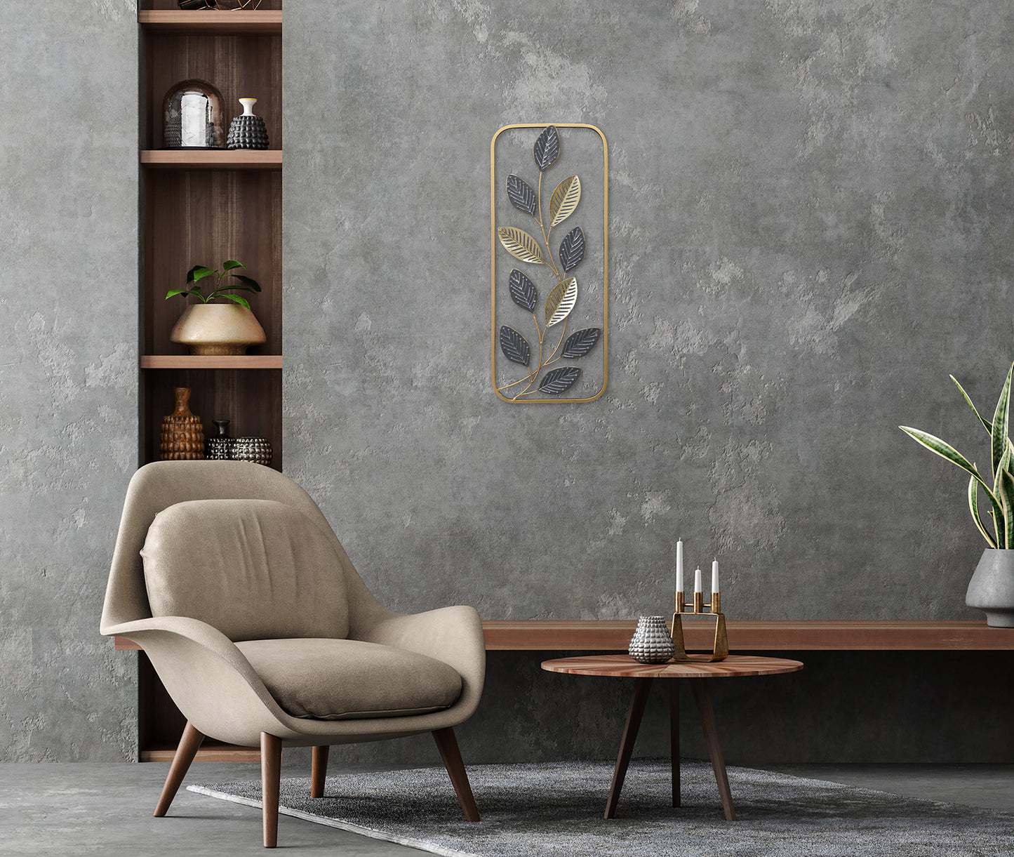 Metallbild BLÄTTER 25x61 cm – Deko modern - Ambiente 3