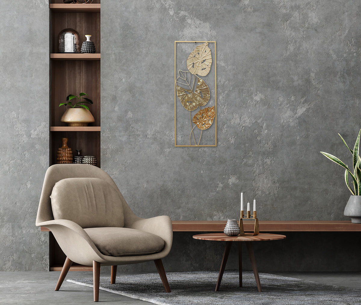 Metallbild BLÄTTER 25x61 cm – Deko modern - Ambiente 3