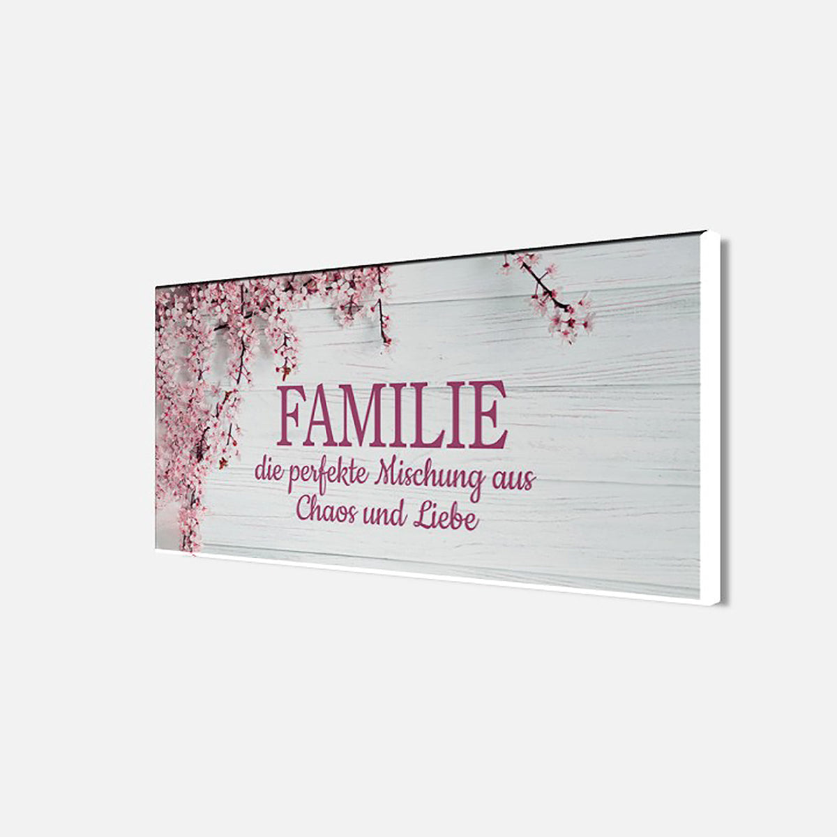 Wandbild SPRUCH FAMILIE 33x70 cm – Leinwandbild Keilrahmen Deko modern - Seitenansicht