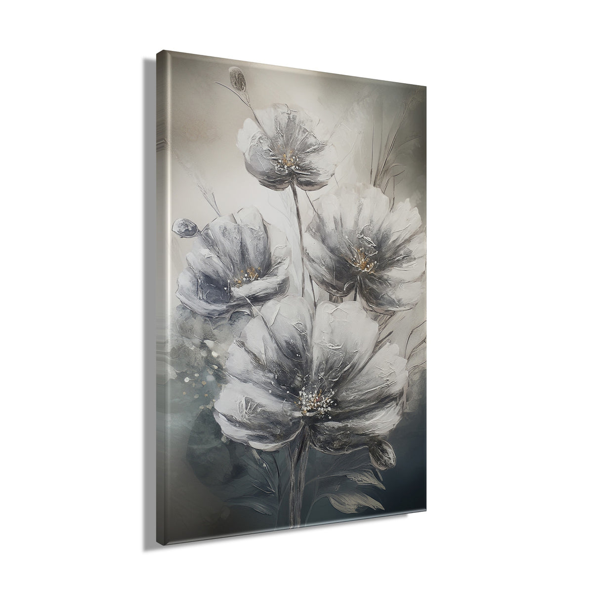 Wandbild BLUMEN 78x118 cm – Leinwandbild Keilrahmen Deko modern - Seitenansicht