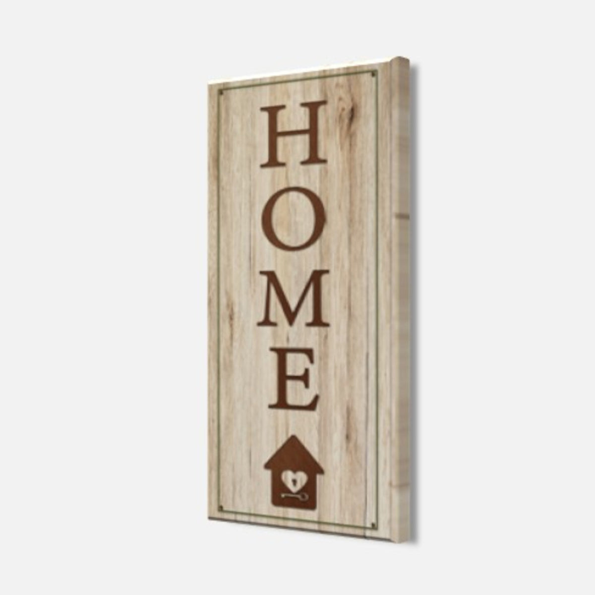 Wandbild HOME 20x40 cm – Leinwandbild Keilrahmen Deko modern - Seitenansicht