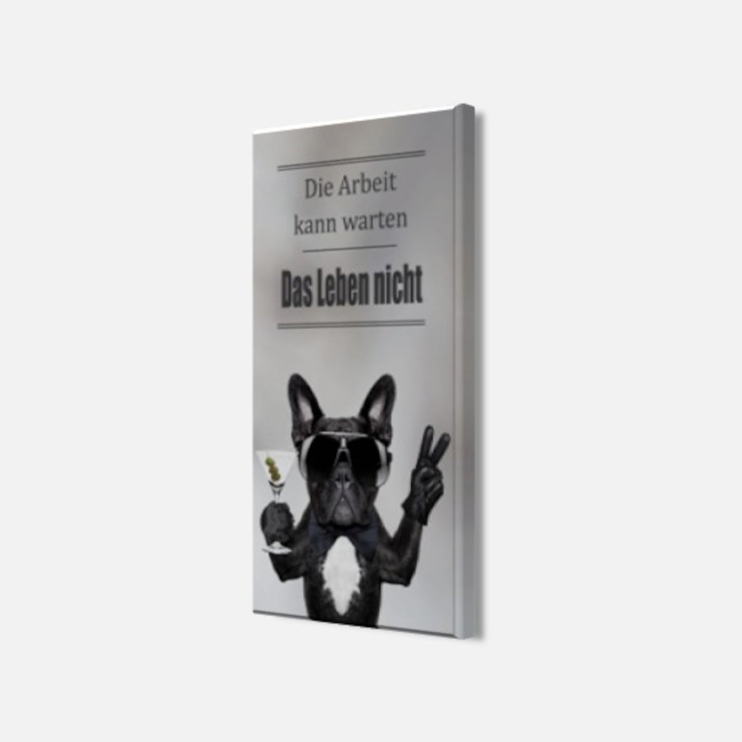 Wandbild BULLDOGGE 20x40 cm – Leinwandbild Keilrahmen Deko modern - Seitenansicht