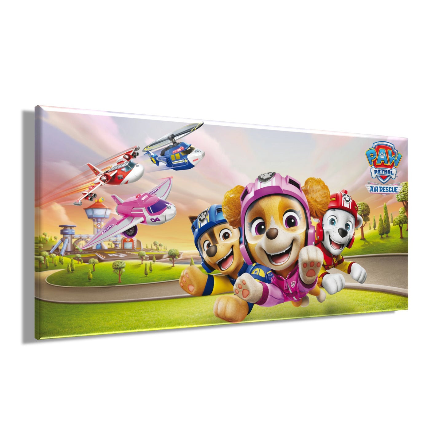 Wandbild PAW PATROL – RESCUE 33x70 cm – Leinwandbild Keilrahmen Deko modern - Seitenansicht