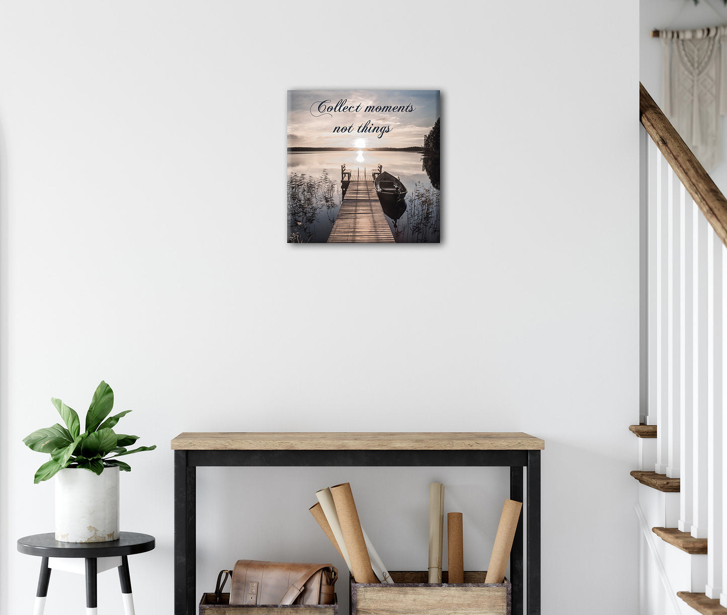 Wandbild STEG MIT SPRUCH 35x35 cm – Leinwandbild Keilrahmen Deko modern - Ambiente 3