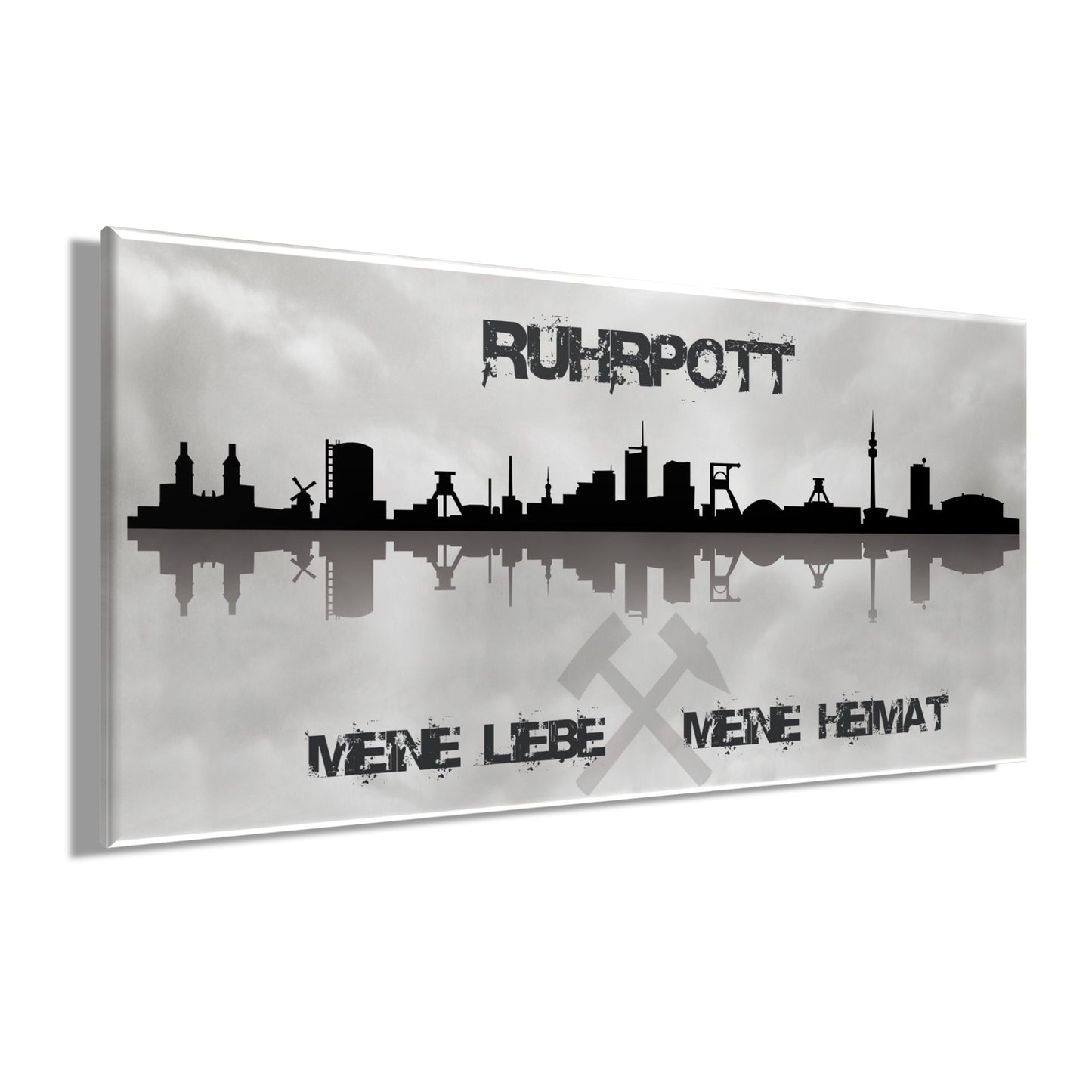 Wandbild RUHRGEBIET 50x100 cm – Leinwandbild Keilrahmen Deko modern - Seitenansicht