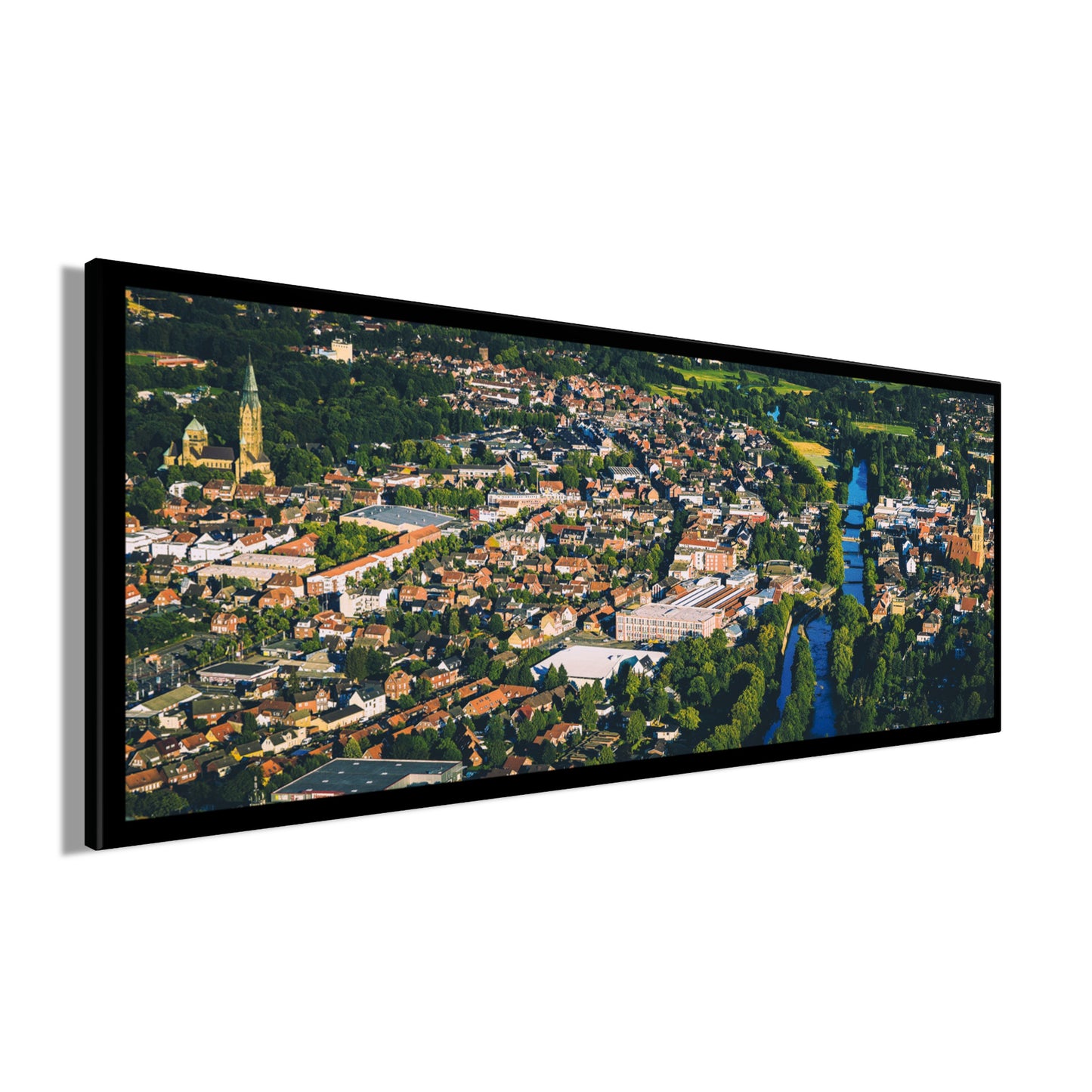 Wandbild RHEINE 50x125 cm – Leinwandbild Keilrahmen Deko modern - Seitenansicht