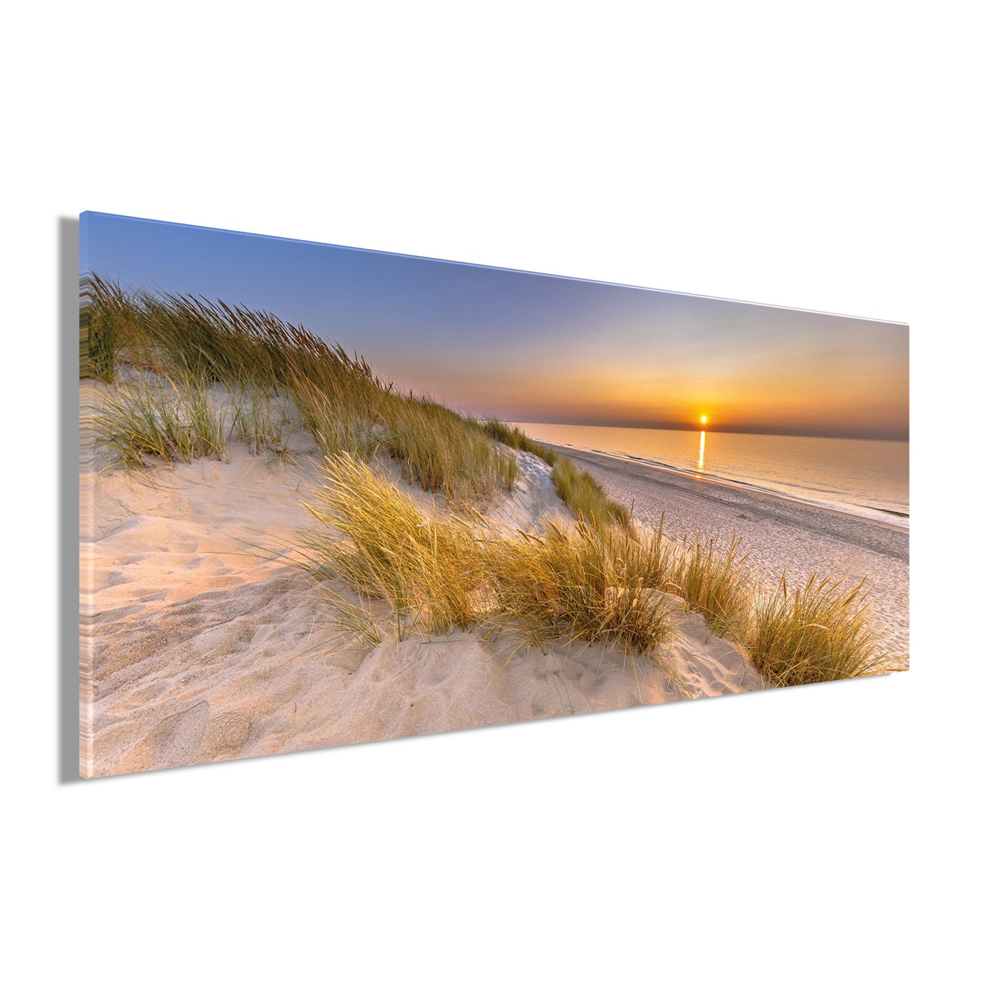 Wandbild STRAND 60x140 cm – Leinwandbild Keilrahmen Deko modern - Seitenansicht