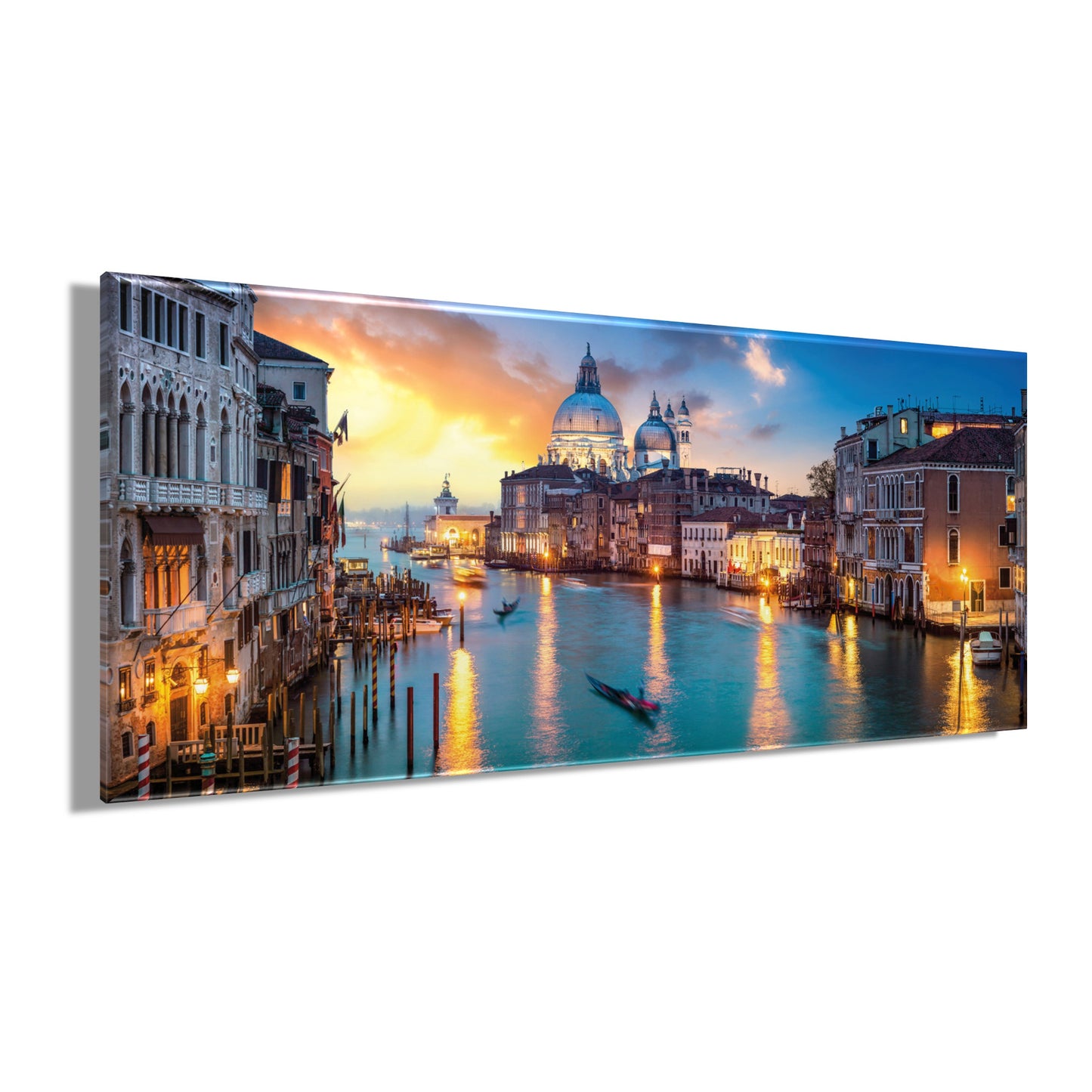 Wandbild VENEDIG XXL 60x140 cm – Leinwandbild Keilrahmen Deko modern - Seitenansicht