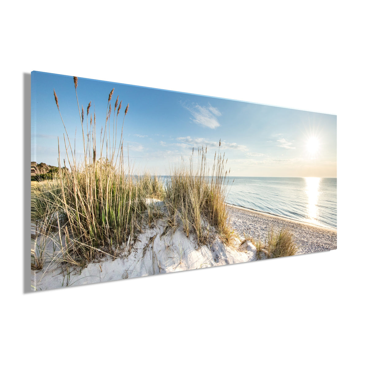 Wandbild STRAND XXL 90x200 cm – Leinwandbild Keilrahmen Deko modern - Seitenansicht