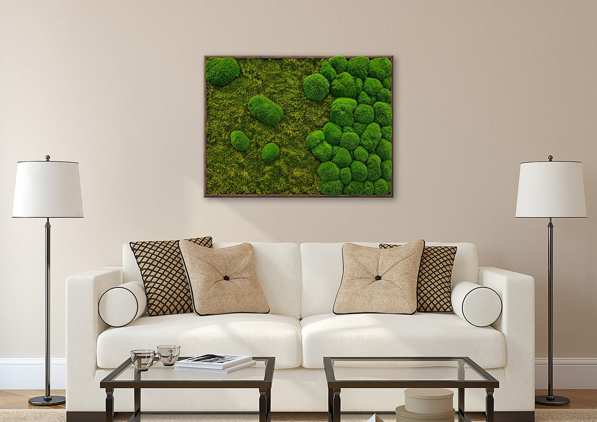 Moosbild "Mix Moos" 70x110 cm, schwarzer Rahmen (lieferbar ab November)
