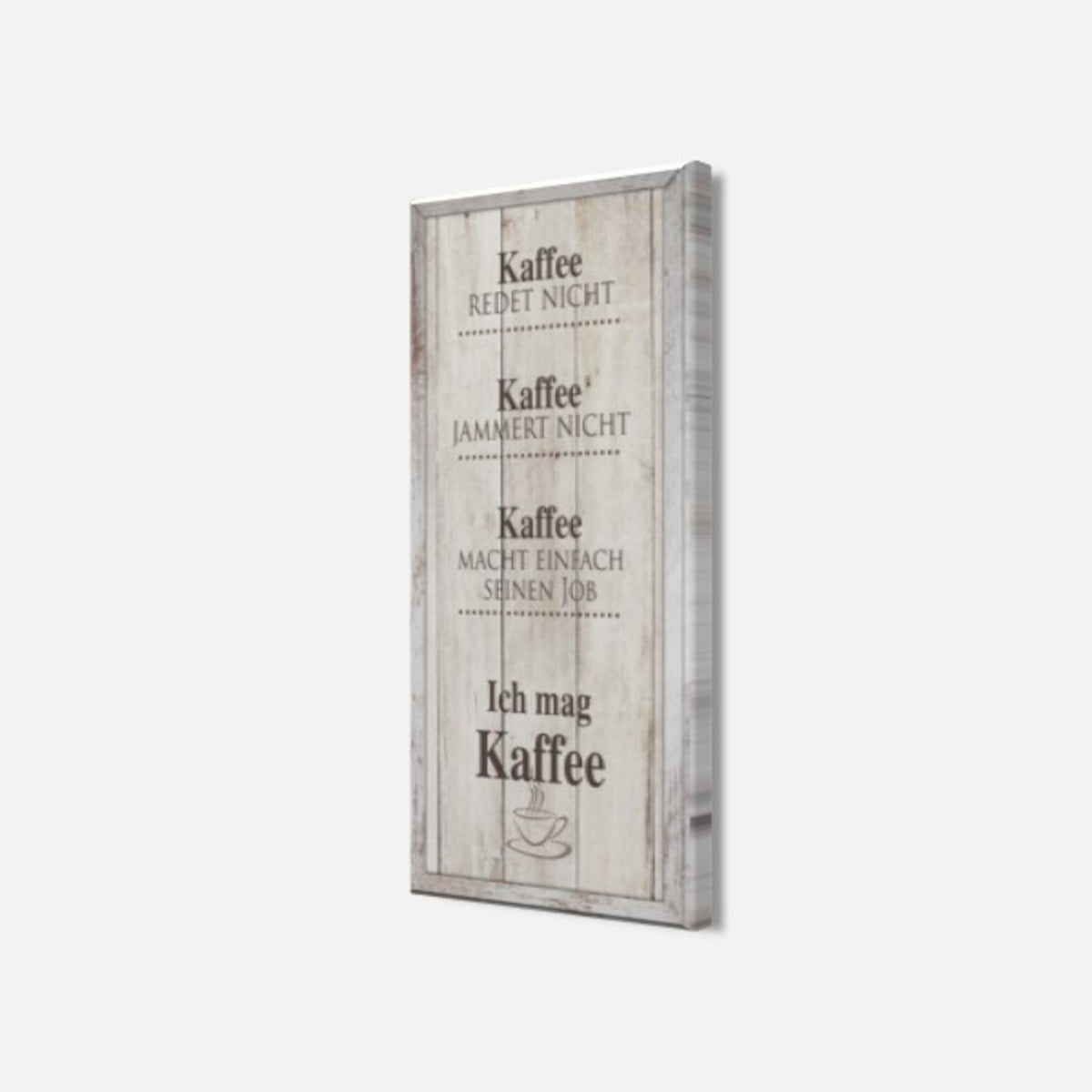 Wandbild gerahmt KAFFEE 23x49 cm – Wanddeko modern - Seitenansicht