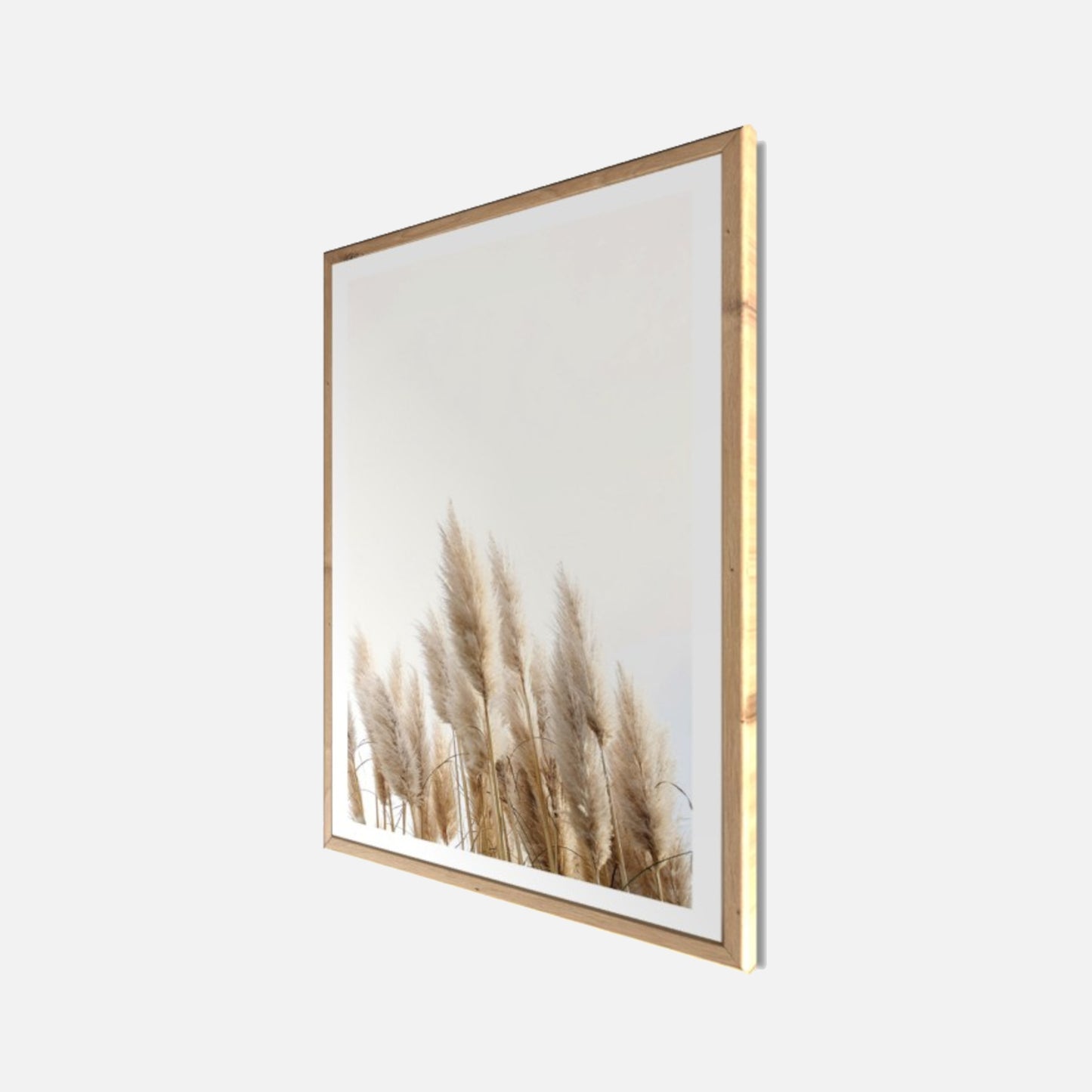 Wandbild gerahmt GETREIDE HALME 50x70 cm – Helles Naturmotiv Scandi Stil - Seitenansicht