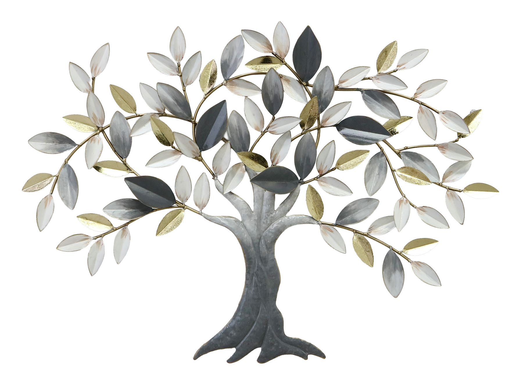 Metallbild BAUM MIT BLÄTTERN 74x51 cm – Deko modern