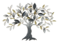 Metallbild BAUM MIT BLÄTTERN 74x51 cm – Deko modern