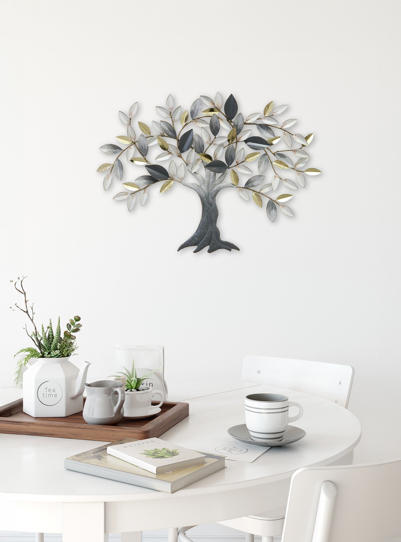 Metallbild BAUM MIT BLÄTTERN 74x51 cm – Deko modern - Ambiente 1