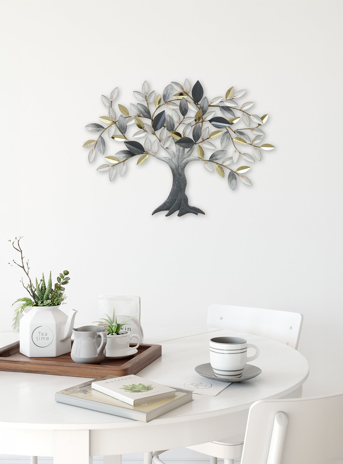 Metallbild BAUM MIT BLÄTTERN 74x51 cm – Deko modern - Ambiente 1