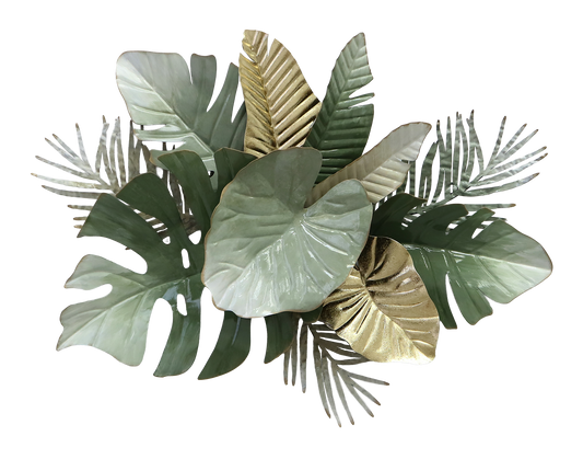 Metallbild BLÄTTERBOUQUET 74x51 cm – Deko modern