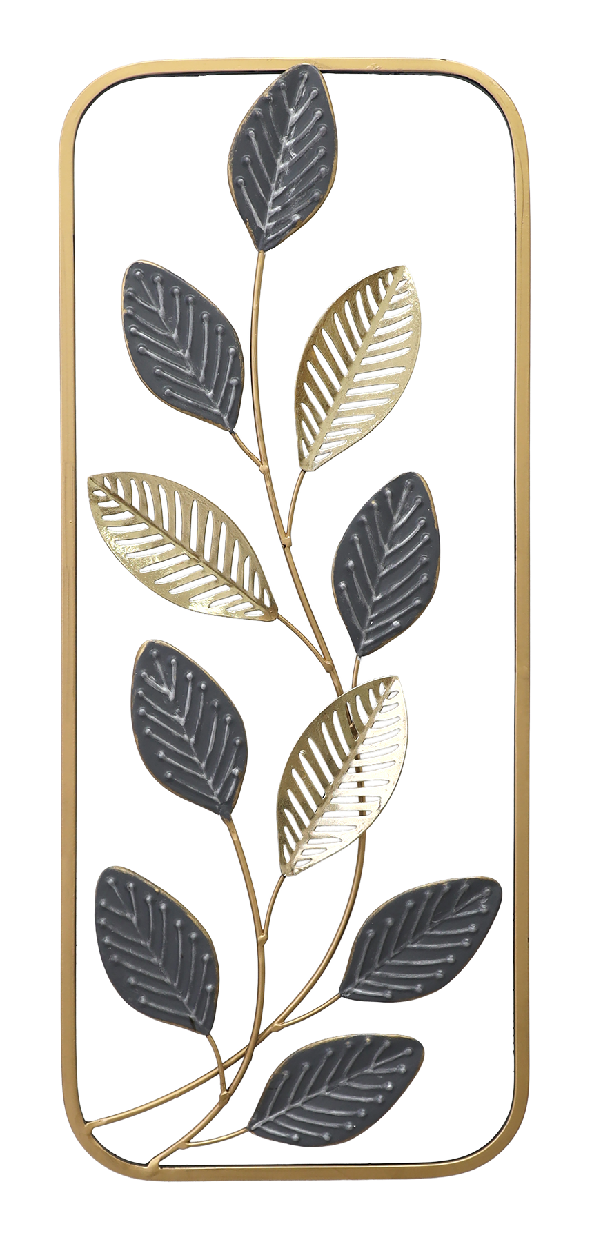 Metallbild BLÄTTER 25x61 cm – Deko modern