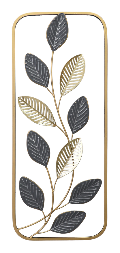 Metallbild BLÄTTER 25x61 cm – Deko modern