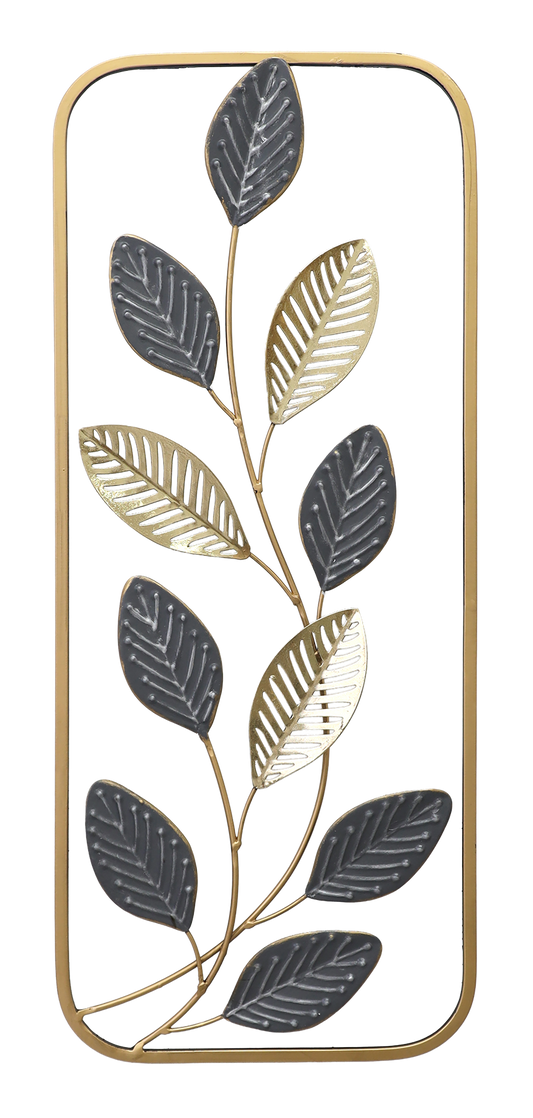 Metallbild BLÄTTER 25x61 cm – Deko modern