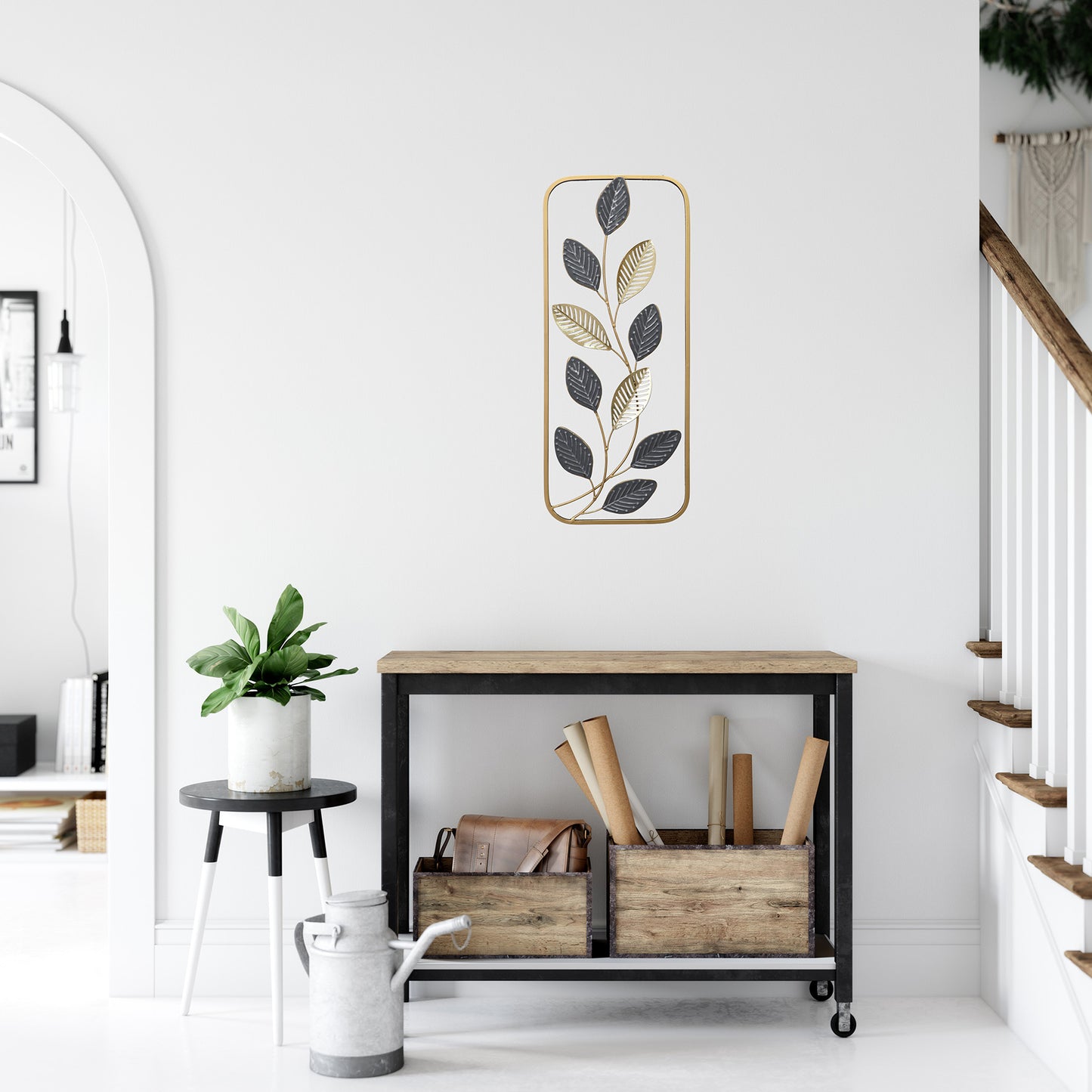 Metallbild BLÄTTER 25x61 cm – Deko modern - Ambiente 2