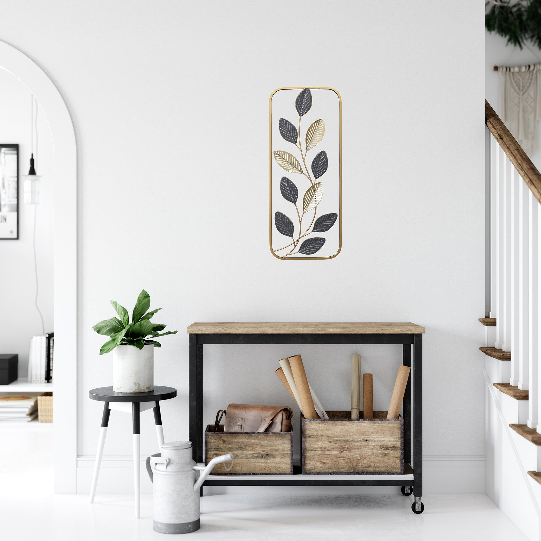 Metallbild BLÄTTER 25x61 cm – Deko modern - Ambiente 2