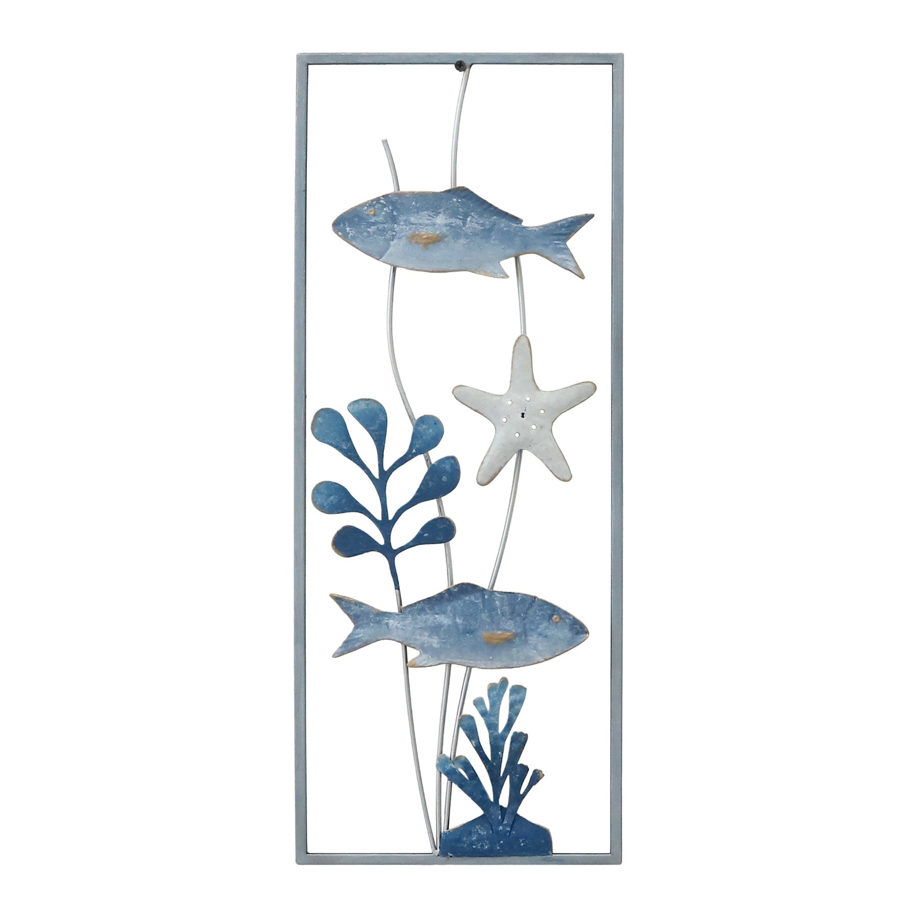 Metallbild FISCHE UND SEETANG 25x61 cm – Deko modern