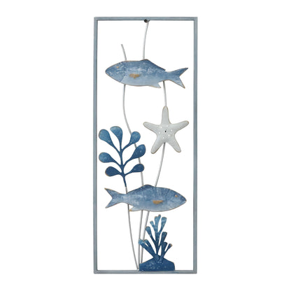 Metallbild FISCHE UND SEETANG 25x61 cm – Deko modern