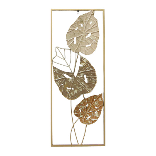 Metallbild BLÄTTER 25x61 cm – Deko modern