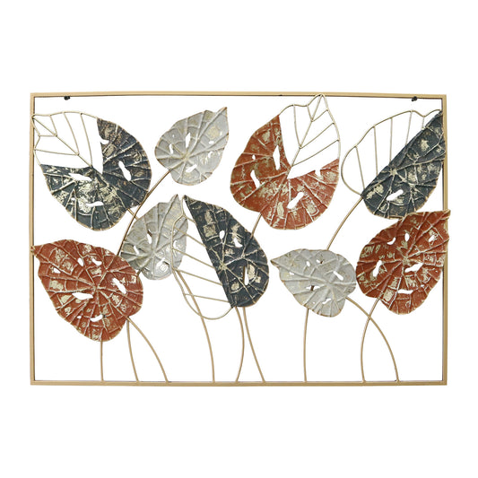 Metallbild BLÄTTER 74x51 cm – Deko modern