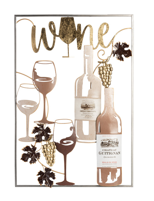 Metallbild WEIN BRONZE 51x74 cm – Deko modern