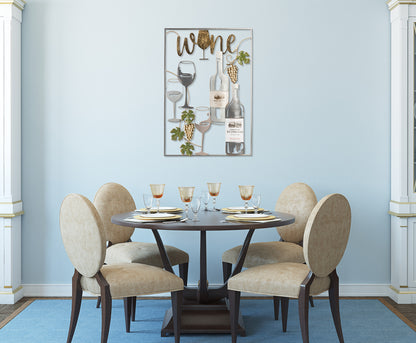 Metallbild WEIN SILBER 51x74 cm – Deko modern - Ambiente 1