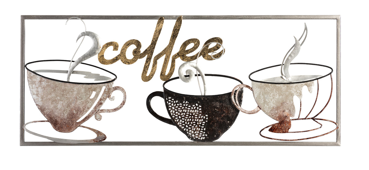 Metallbild KAFFEE 25x61 cm – Deko modern