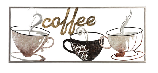 Metallbild KAFFEE 25x61 cm – Deko modern