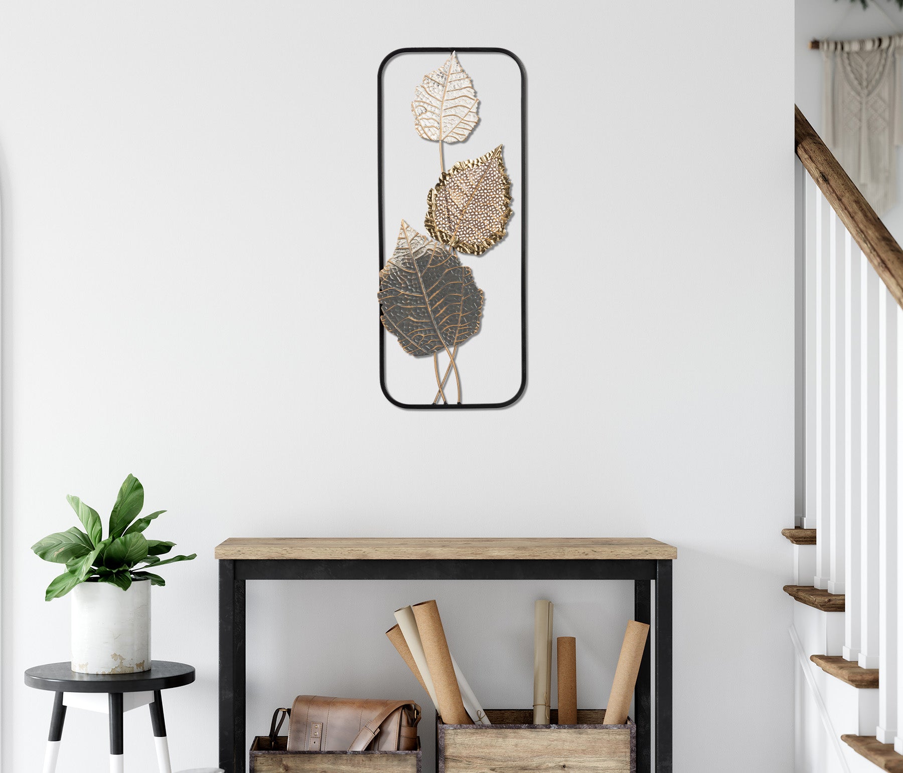 Metallbild BLÄTTER 25x61 cm – Deko modern - Ambiente 1
