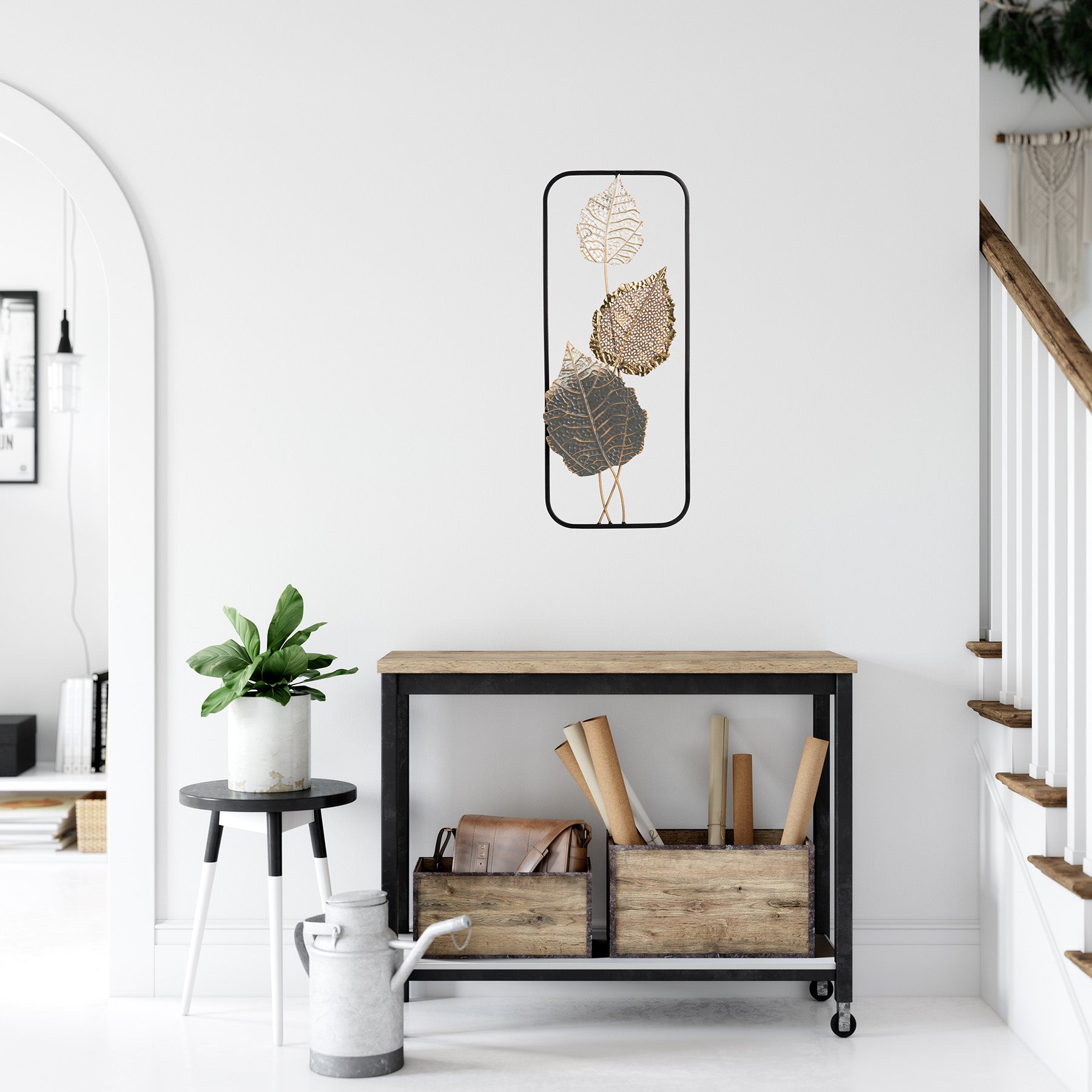 Metallbild BLÄTTER 25x61 cm – Deko modern - Ambiente 2