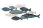 Metallbild ABSTRAKT – FISCHE BLAU 70x30 cm – Deko modern
