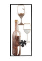 Metallbild WEINFLASCHE UND WEINGLÄSER 25x61 cm – Deko modern