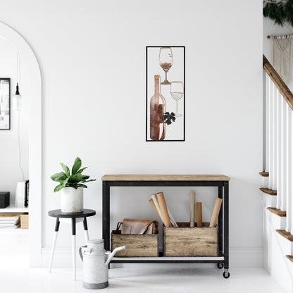 Metallbild WEINFLASCHE UND WEINGLÄSER 25x61 cm – Deko modern - Ambiente 2