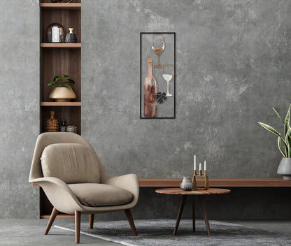Metallbild WEINFLASCHE UND WEINGLÄSER 25x61 cm – Deko modern - Ambiente 3