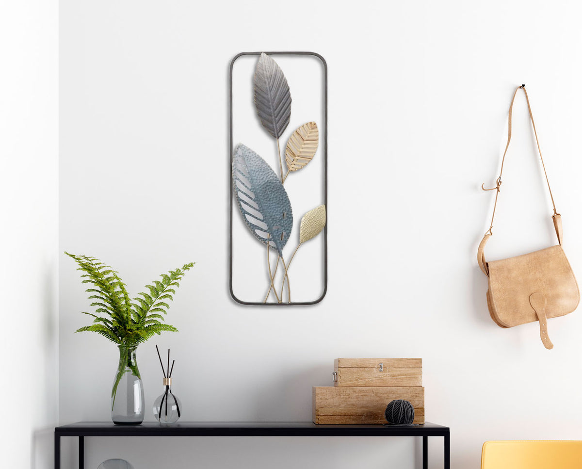 Metallbild BLÄTTER 29x74 cm – Deko modern - Ambiente 1