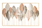 Metallbild HERBSTSTIMMUNG, VERSCHIEDENE BLÄTTER 122x76 cm – Deko modern