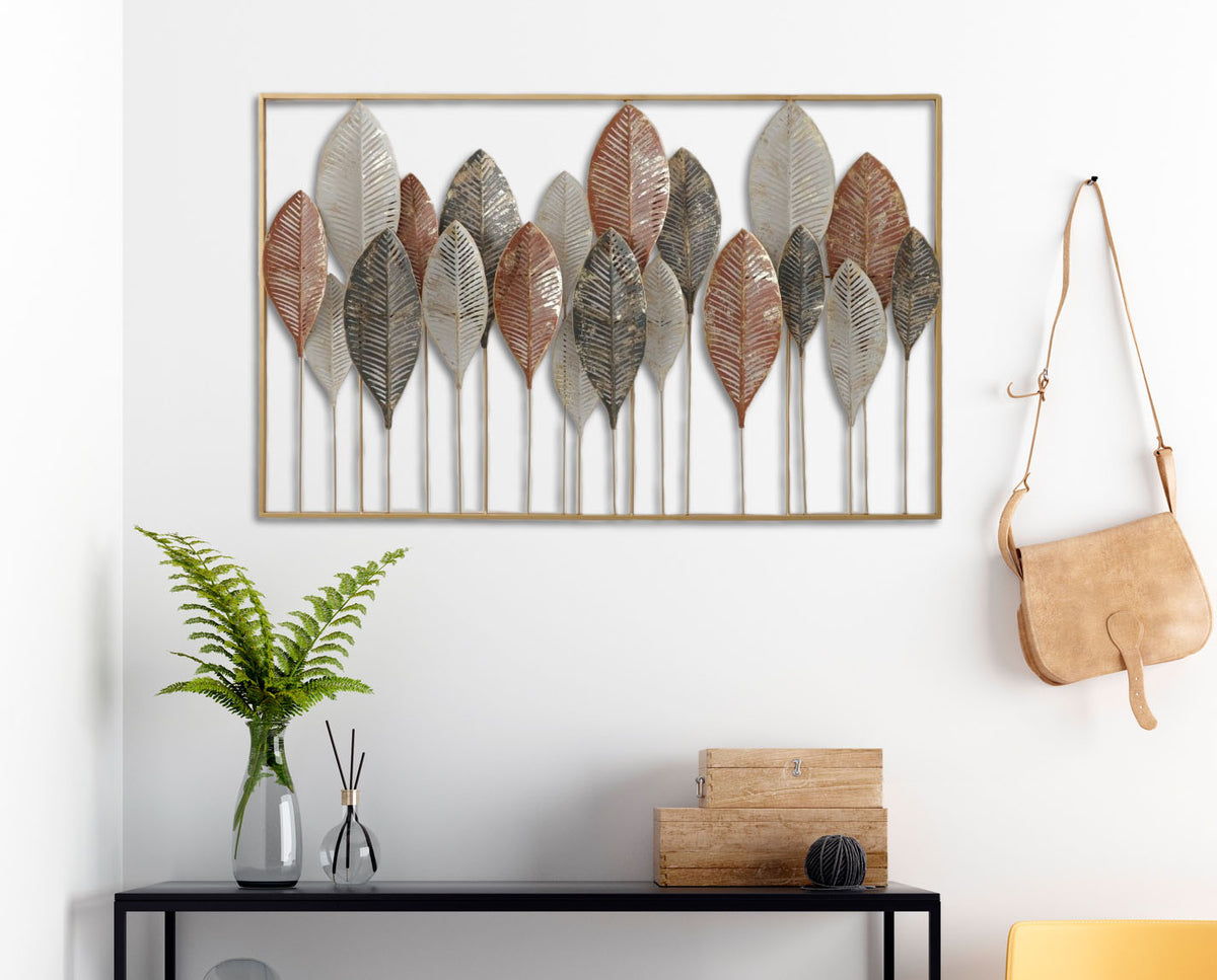 Metallbild HERBSTSTIMMUNG, VERSCHIEDENE BLÄTTER 122x76 cm – Deko modern - Ambiente 1