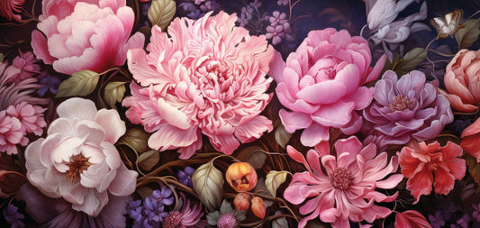 Wandbild BLÜTEN 33x70 cm – Leinwandbild Keilrahmen Deko modern