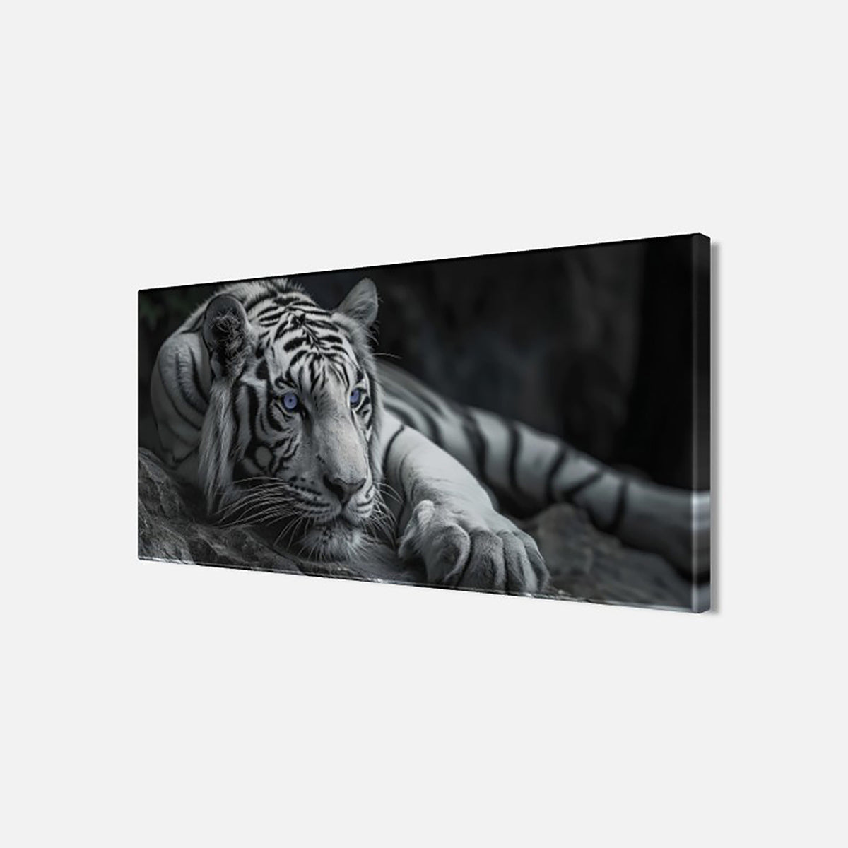 Wandbild TIGER 33x70 cm – Leinwandbild Keilrahmen Deko modern - Seitenansicht