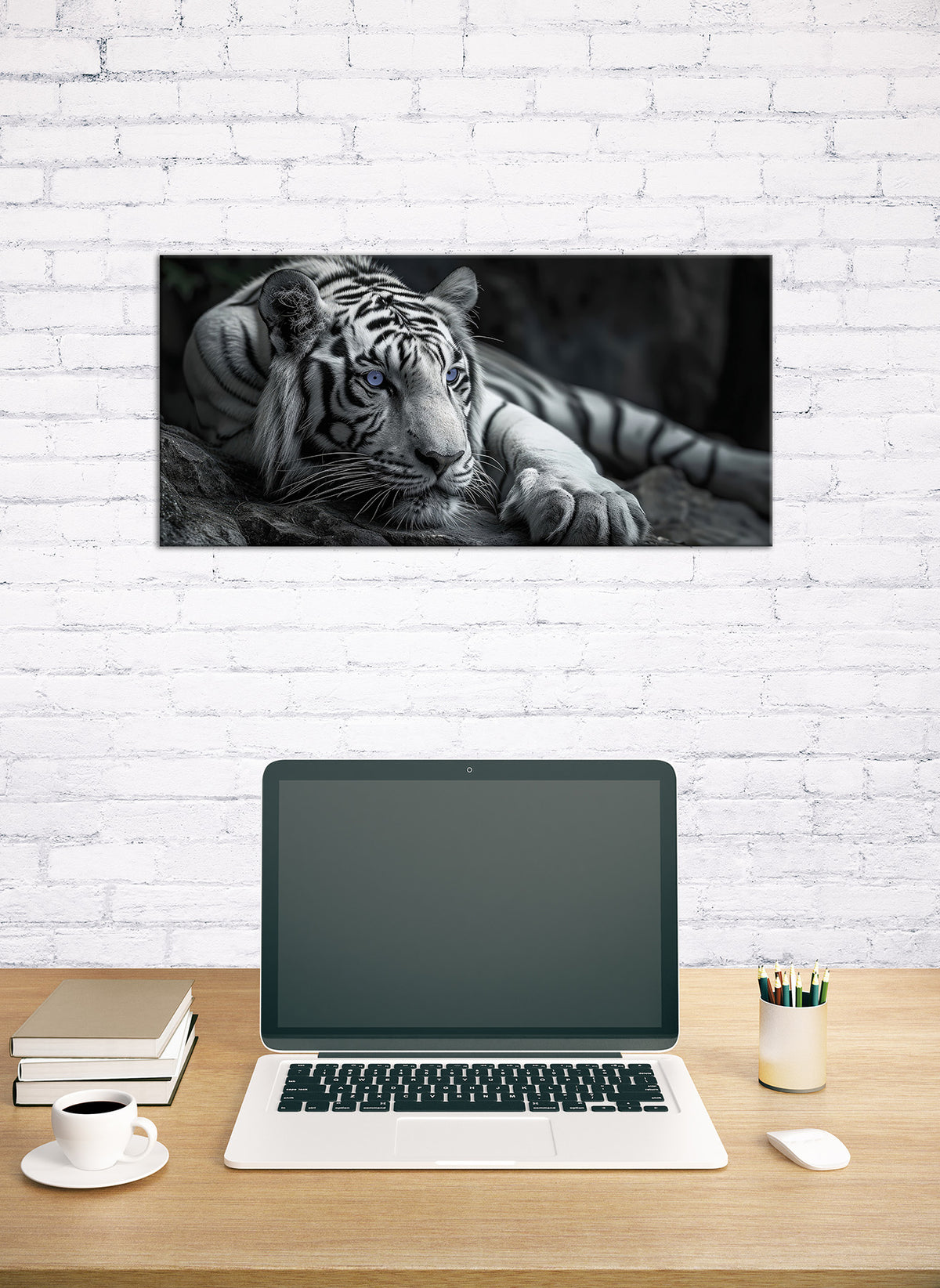 Wandbild TIGER 33x70 cm – Leinwandbild Keilrahmen Deko modern - Ambiente 3