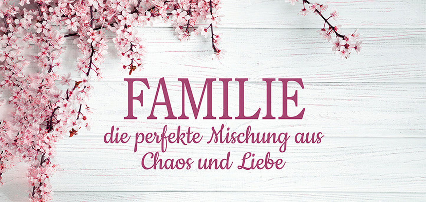 Wandbild SPRUCH FAMILIE 33x70 cm – Leinwandbild Keilrahmen Deko modern