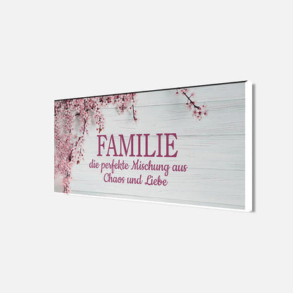 Wandbild SPRUCH FAMILIE 33x70 cm – Leinwandbild Keilrahmen Deko modern - Seitenansicht
