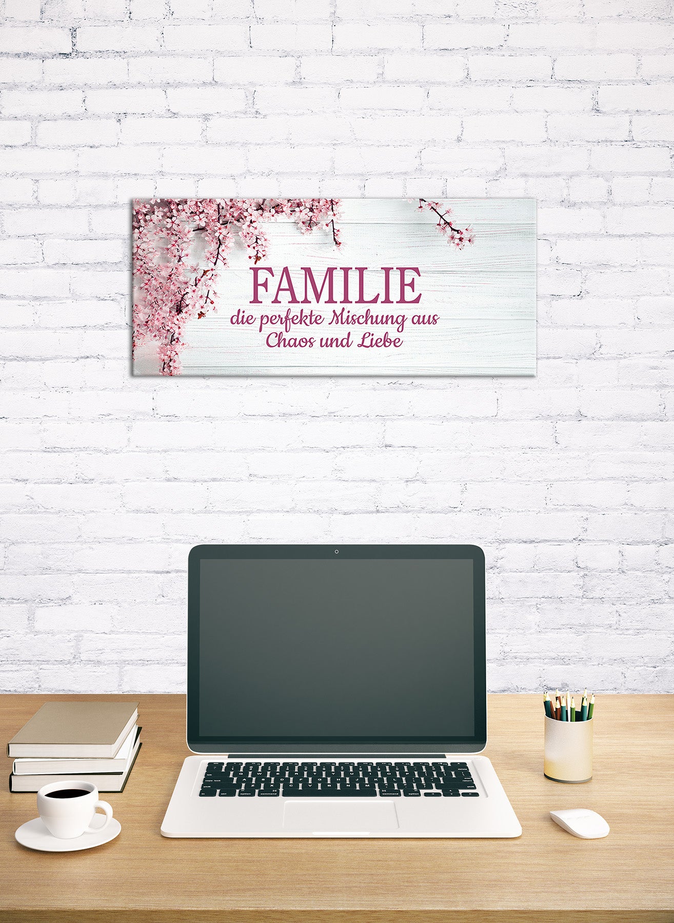Wandbild SPRUCH FAMILIE 33x70 cm – Leinwandbild Keilrahmen Deko modern - Ambiente 3